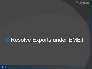 Resolve Exports under EMET
 