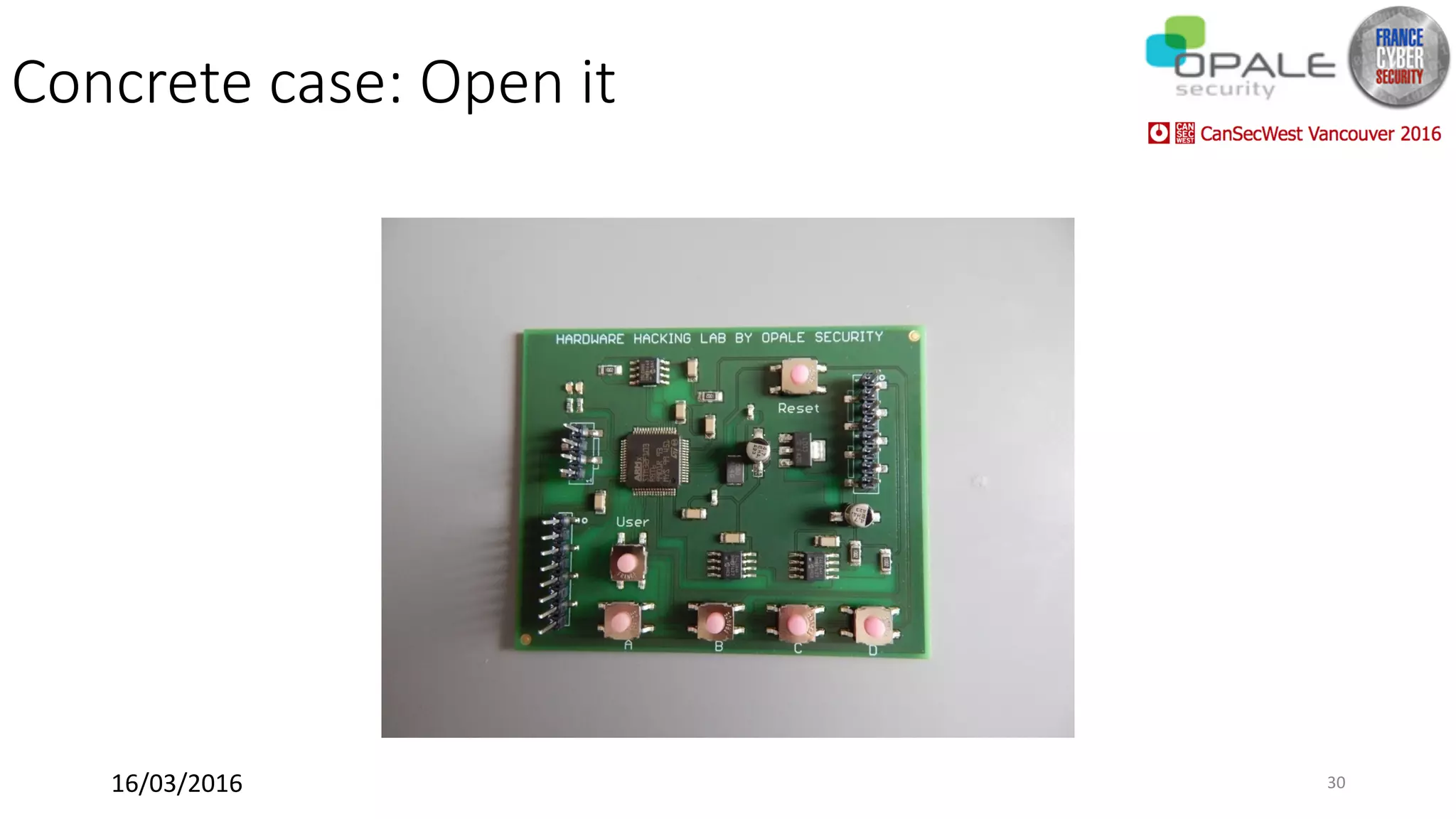 Concrete case: Open it
16/03/2016	 30	
 