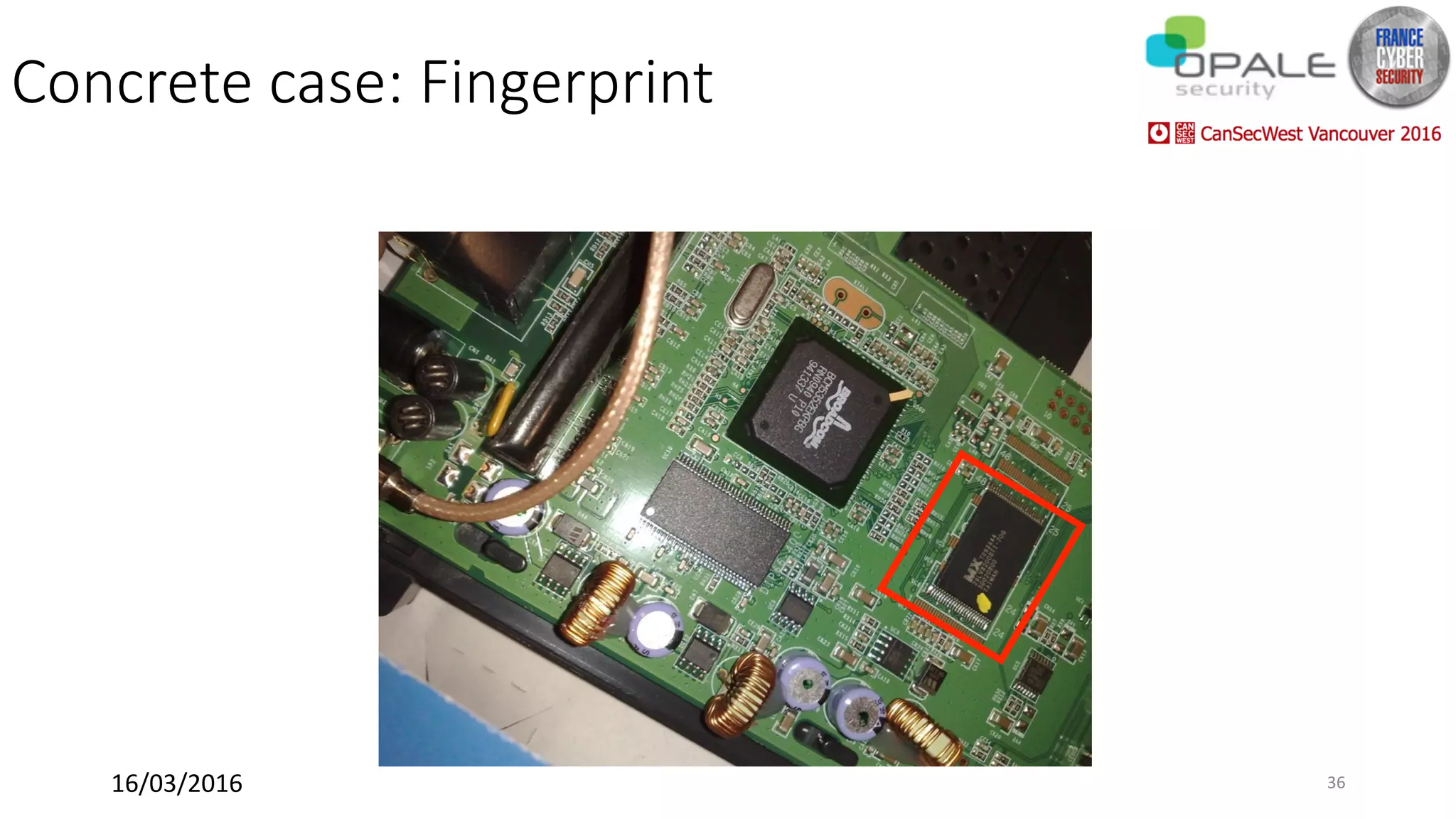 Concrete case: Fingerprint
16/03/2016	 36	
 