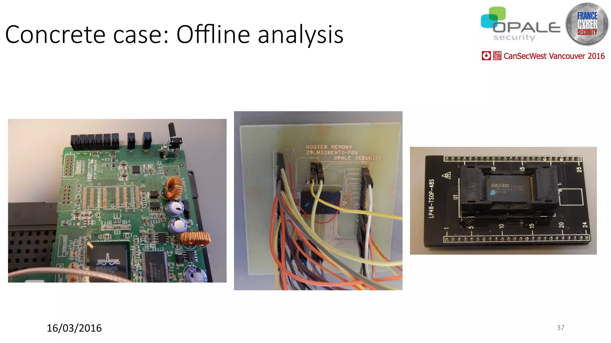 Concrete case: Oﬄine analysis
16/03/2016	 37	
 