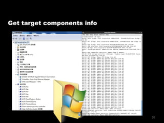 20
Get target components info
 