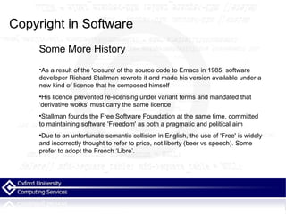 Copyright in Software and Open Source licensing