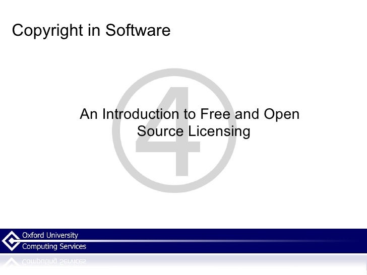 Copyright in Software and Open Source licensing