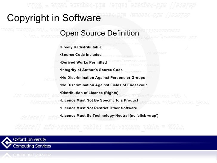 Copyright in Software and Open Source licensing