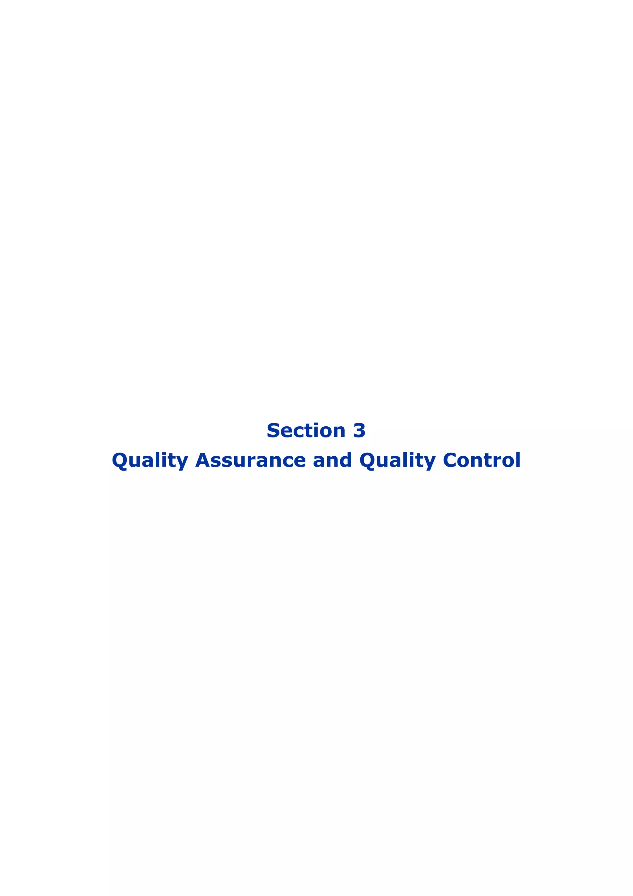 Section 3
Quality Assurance and Quality Control
 