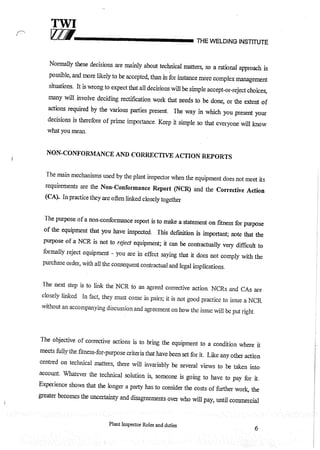 Cswip plant inspector course level i week 1