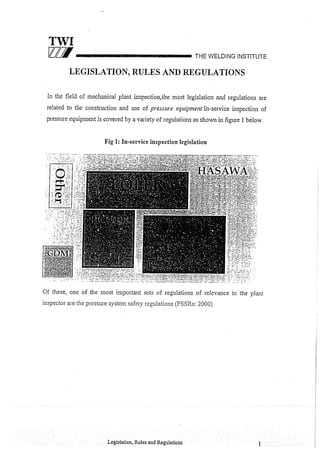 Cswip plant inspector course level i week 1