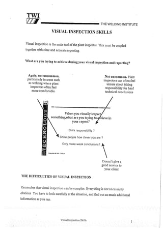 Cswip plant inspector course level i week 1