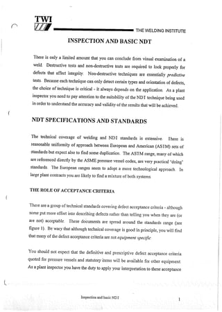 Cswip plant inspector course level i week 1