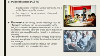 Public Distance Examples communication skills non verbal communication | PPTX