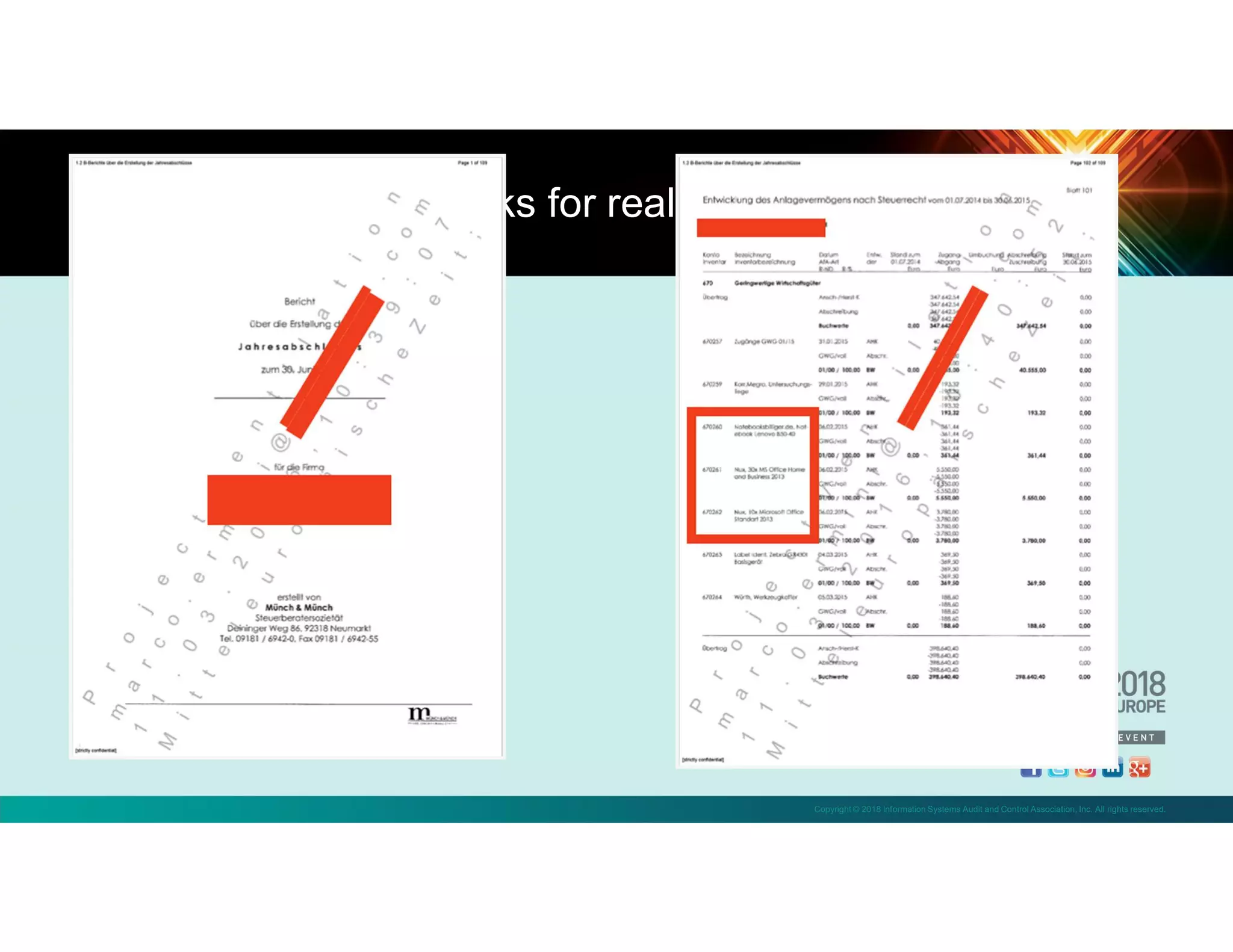 Copyright © 2018 Information Systems Audit and Control Association, Inc. All rights reserved.
How Due Diligence looks for real
 