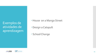 Exemplos de
atividades de
aprendizagem
 House on a Mango Street
 Design a Catapult
 School Change
79
 