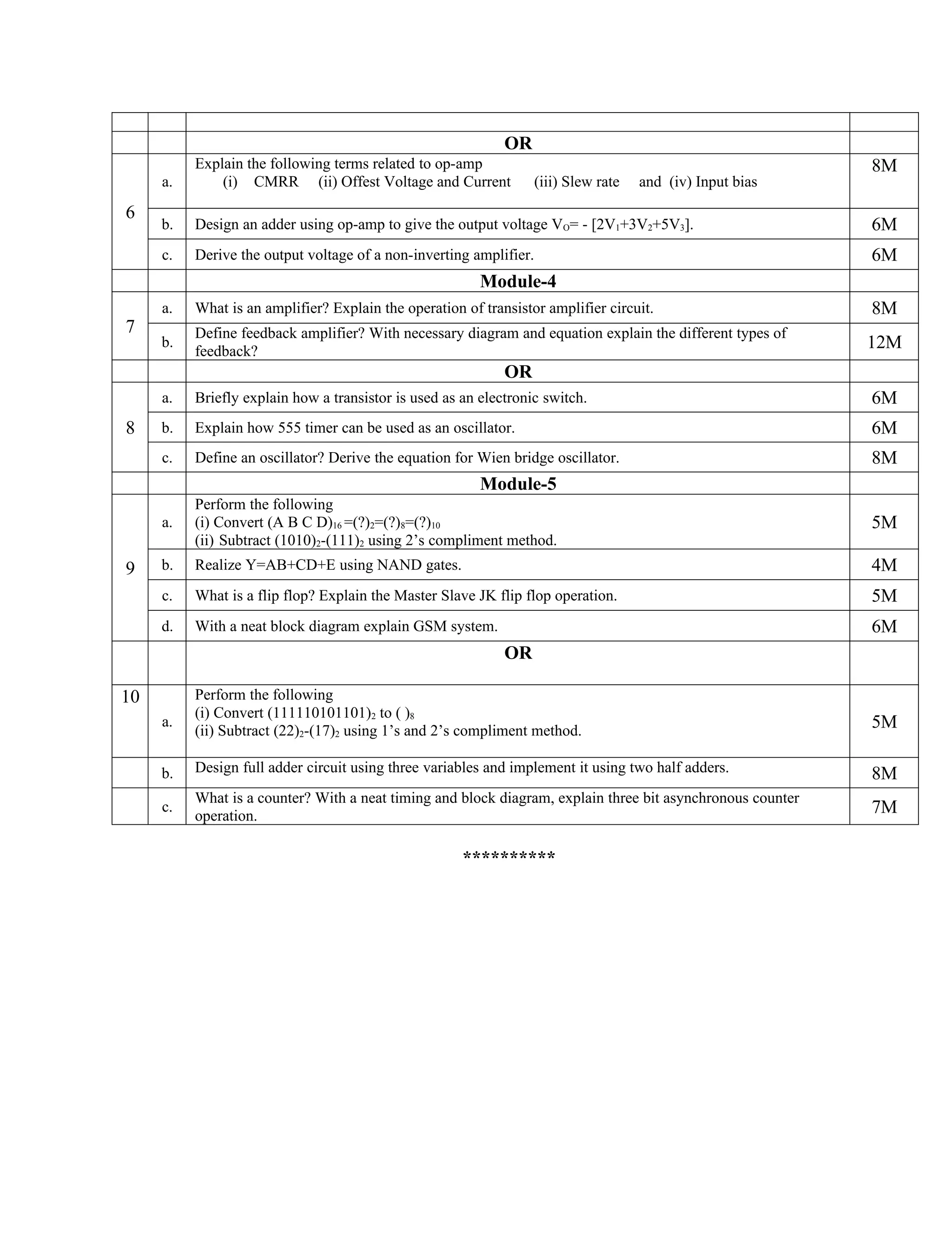 1st and 2nd Semester 2018 scheme C cycle model question papers | PDF