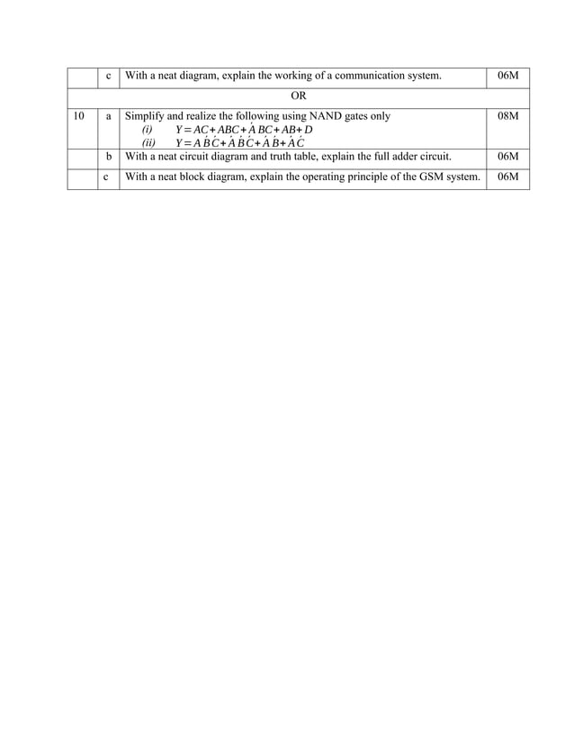 1st and 2nd Semester 2018 scheme C cycle model question papers | PDF
