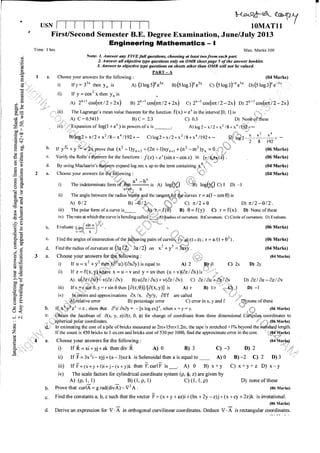 Chemistry sycle papers july 2013 (1st Year VTU)