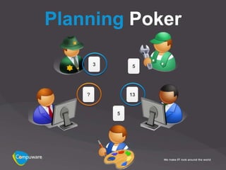 Planning Poker

        3        5




    ?           13


            5
 