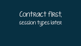 Contract first,
session types later
 