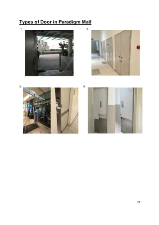 22
Types of Door in Paradigm Mall
1. 2.
3. 4.
 