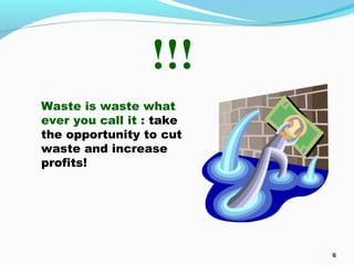Waste is waste what
ever you call it : take
the opportunity to cut
waste and increase
profits!
6
!!!
 