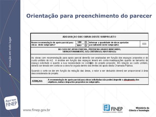 Orientação para preenchimento do parecer 