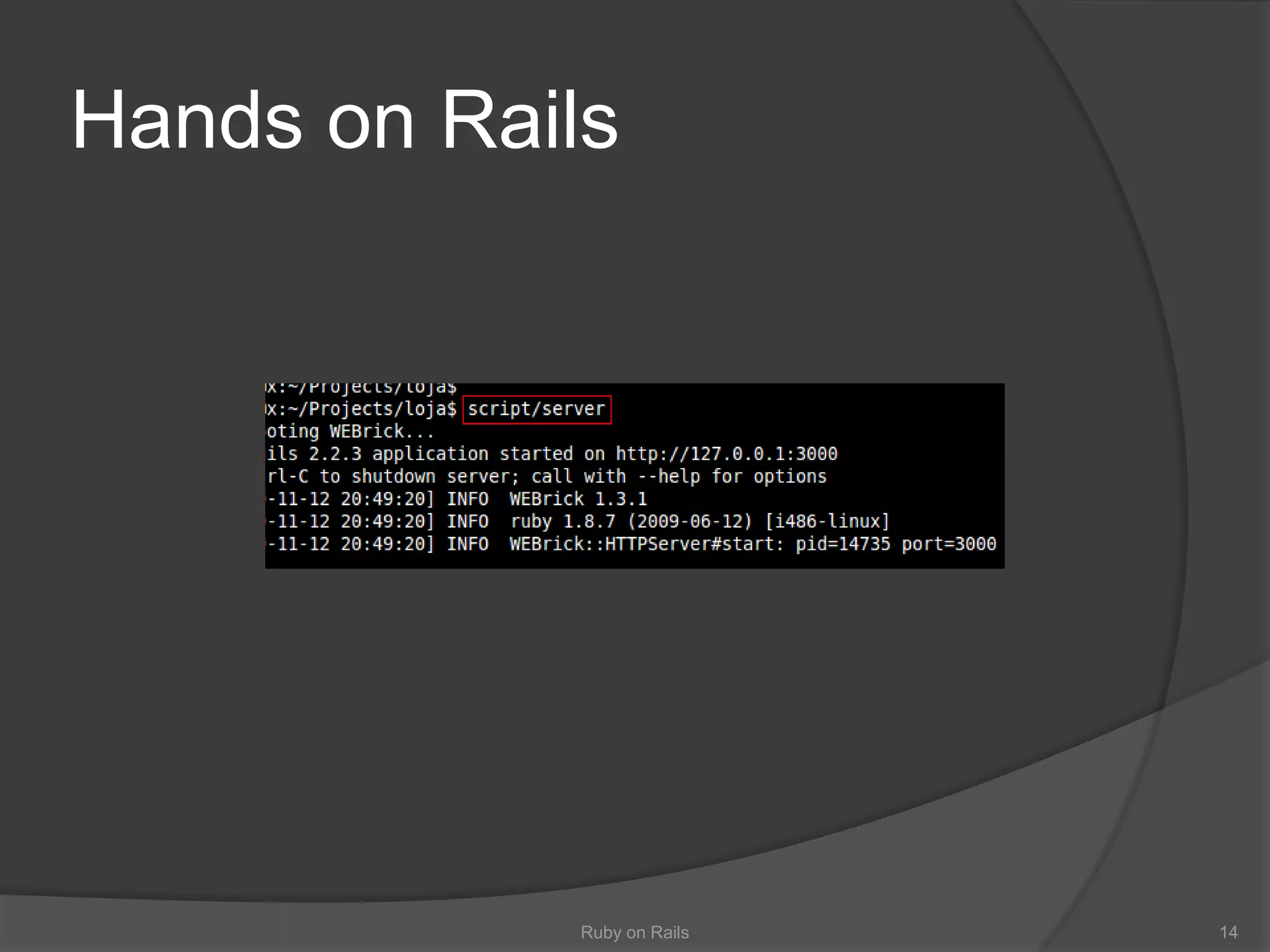 Hands on Rails14Ruby on Rails
