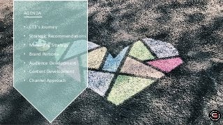 AGENDA
• CT3’s Journey
• Strategic Recommendations
• Messaging Strategy
• Brand Persona
• Audience Development
• Content Development
• Channel Approach
 