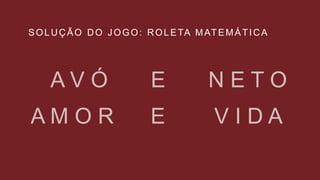 SOLUÇÃO DO JOGO: ROLETA MATEMÁTICA
 