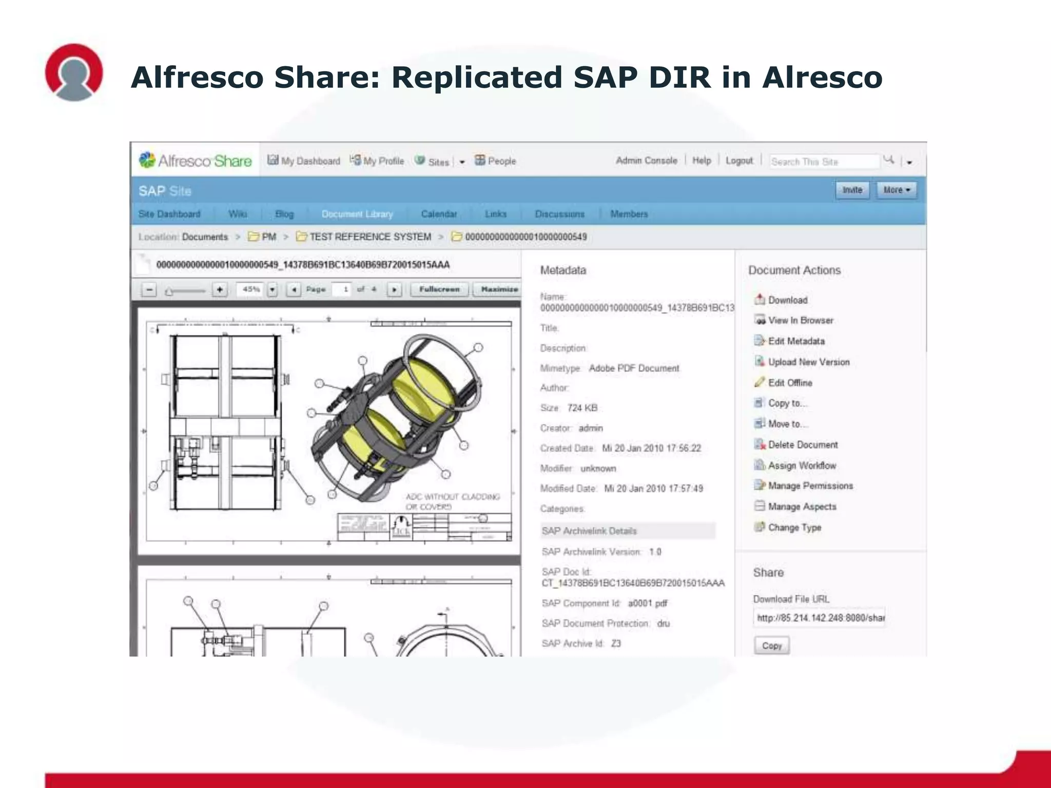 Alfresco Share: Replicated SAP DIR in Alresco
 