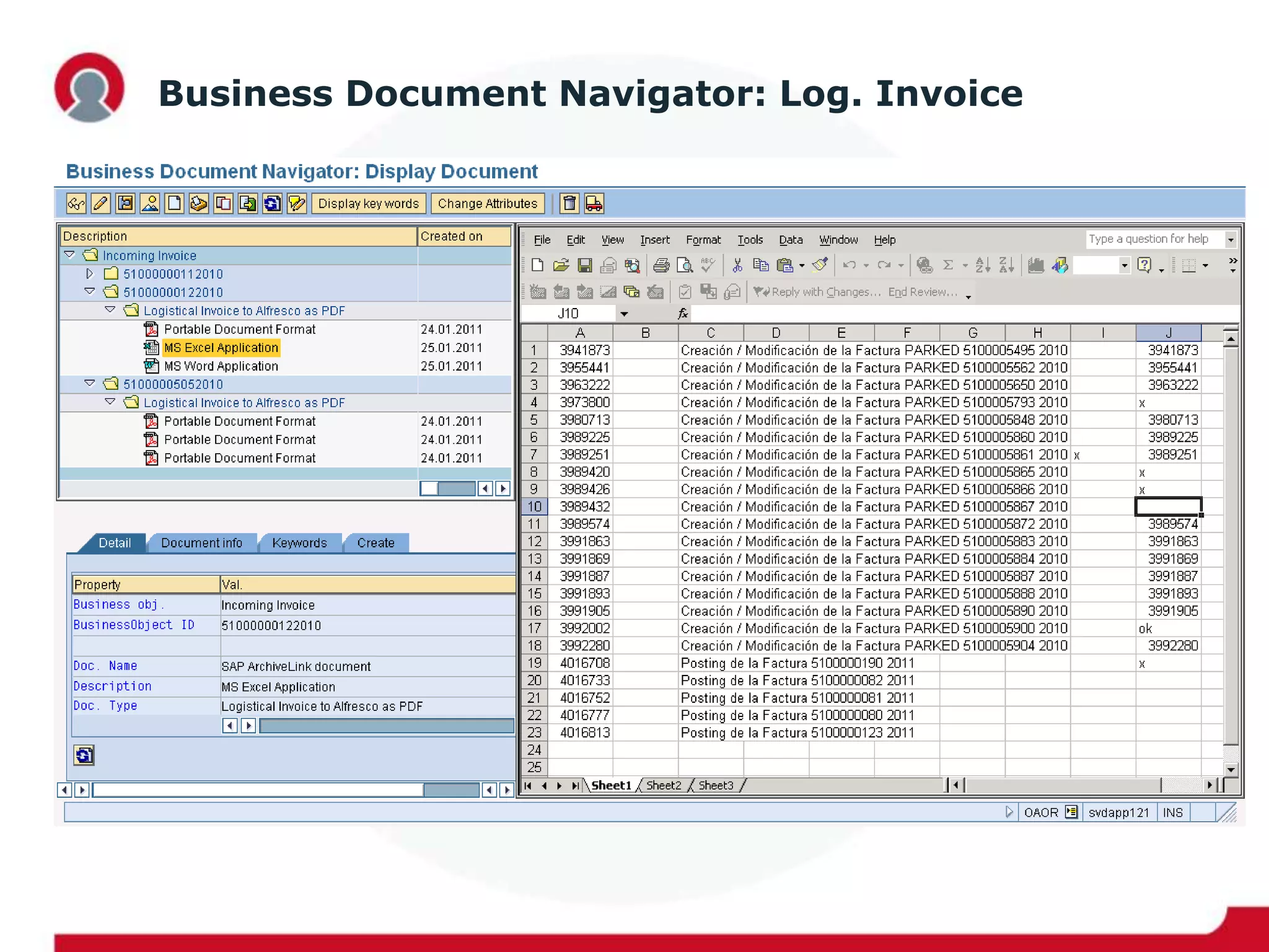 Business Document Navigator: Log. Invoice
 