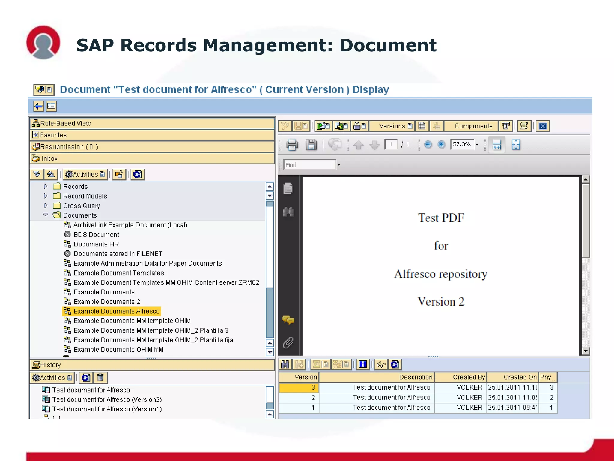 SAP Records Management: Document
 