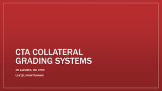 CTA COLLATERAL
GRADING SYSTEMS
JIM LAPNITEN, MD, FPCR
US FELLOW-IN-TRAINING
 