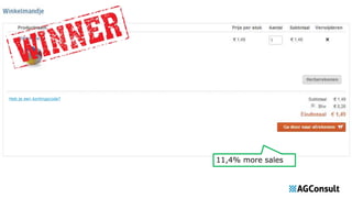 11,4% more sales
Heb je een kortingscode?
 
