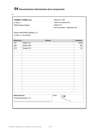 04 Documentación administrativa de la compraventa
    f)




Proceso integral de la actividad comercial, GS   9-19
 