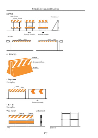 Código de Trânsito Brasileiro
152
MÓVEIS
PLÁSTICAS
• Tapumes
Exemplos:
• Gradis
Exemplos:
 