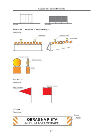 153
Código de Trânsito Brasileiro
Elementos Luminosos Complementares
Exemplos:
Bandeiras
Exemplos:
• Faixas
Exemplos:
 