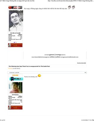 [CT Bến Cảng] Hướng dẫn sử dụng SAP giải kết cấu bến                             http://focebk.com/forum/showthread.php/2094-CT-Bến-Cảng-Hướng-dẫn-...




                                       Hy vọng a Thông ngày càng có nhiều bài viết bổ ích như thế này nữa




                                                                           teivnauxgnouv|vuongxuanviet
                                                     moc.liamtoh@teivnauxgnouv-dd90dx|xd09dd-vuongxuanviet@hotmail.com



                                                                                                                            Trả lời với trích dẫn


             The Following User Says Thank You to vuongxuanviet For This Useful Post:
            PCEd08 (13-05-2012)


              13-05-2012, 12:50 PM                                                                                                            #8



                                       Thanks chú đã động viên




21 of 23                                                                                                                              11/22/2012 7:31 PM
 