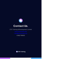 Contact Us.
CTC Training & Development Limited
www.ctccourses.org
mail@ctccourses.org
01952 769025
 
