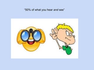 “50% of what you hear and see” 
 