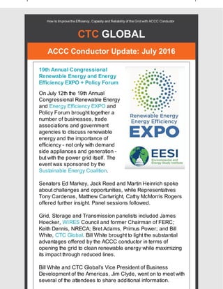 CTC Global ACCC conductor update July 2016