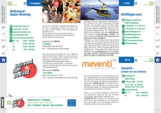 57                           1 Freispiel                                                                                                                        - € 20,-                                  58
                              PARTNER                                                                                                                                                                                    PARTNER
Specials, Fun & Action




                                                                                                                                                                                                                                        Specials, Fun & Action
Specials, Fun & Action




                                                                                                                                                                                                                                        Specials, Fun & Action
                          Hollywood-		
                          Super-Bowling                                                                                                                                                 Heliflieger.com
                                                                                                                                                                                           Flugplatz Jesenwang	
                                                                                                                            Heliflieger.com ist Ihr sympathischer Rundflugspezia-
                                                                                                                            list in München. Wir bieten Hubschrauber-Rundflüge             82287 Jesenwang
                                                                                                                            über die 5 Seen, München und durch die Alpen. Eben-
                              Forstenrieder Allee 74                Erleben Sie in Münchens verrücktester Bowlingbahn                                                                      + 49 (0) 89 - 41 61 09 18 0
                                                                                                                            so können individuelle Rundflüge gebucht werden.
                                                                    ein paar unvergessliche Stunden mit Action und
                              + 49 (0) 89 - 75 39 21	               Fun. Egal, ob beim Familien- oder Partybowling mit
                                                                                                                            CityTourCard Inhaber erhalten € 20,- Nachlass auf ein          + 49 (0) 89 - 41 61 09 18 9
                                                                                                                            Hubschrauber-Rundflug-Ticket bei Heliflieger.com.
                              www.hsb-muenchen.de                   Animation und DJ. 			
                                                                                                                            Weitere Einschränkungen: Bitte unter Heliflieger.com           www.heliflieger.com
                                                                    Keine eigene Ausrüstung erforderlich. Auch fürs 	
                              3 Forstenrieder Allee                                                                         unter Angabe des Gutscheincodes „CTC2012“ ein                  info@heliflieger.com
                                                                    leibliche Wohl ist in unserem Tex-Mex-Restaurant 	
                                                                                                                            Ticket erwerben, ein Foto der CTCard zumailen und
                              132, 133 Forstenrieder Allee          gesorgt. Reservierung erwünscht.			                                                                                    4 Fürstenfeldbruck
                                                                                                                            dann einen Termin vereinbaren. 		
                                                                    			
                              Mo - Do	     10:00 - 1:00 Uhr                                                                 Heliflieger.com is your friendly scenic flight specialist      847 Jesenwang, Schule
                                                                    Gutschein als COUPON			                                 in Munich. We offer scenic helicopter flights over 5
                              Fr 		        10:00 - 2:00 Uhr         1 Freispiel			                                          lakes, Munich and through the Alps. You can also book          Wetterabhängig
                                                                    Gültig täglich bis 20:00 Uhr			                         tailor-made scenic flights. CityTourCard holders get a
                              Sa 		        10:00 - 3:00 Uhr                                                                 € 20.- discount on a scenic helicopter flight ticket at
                              So 		          9:00 - 0:00 Uhr 	      Nur 1 Freispiel/Person/Tag einlösbar                    Heliflieger.com. Further Restrictions: Please buy your
                                                                                                                            Heliflieger ticket via heliflieger.com with the conces-
                                                                                                                            sion code „CTC2012”, then send us a picture of the
                                                                    Why not get active and have some fun at Munich’s
                                                                                                                            ticket und make an appointment via email.
                                                                    craziest bowling-alley. Whether you come with your
                                                                    family or for a bowling party complete with DJ and
                                                                    animations, we guarantee you’ll have an 		                                                                            - 10 %                                   59
                                                                    unforgettable time! No equipment needed – 		                                                                                                         PARTNER
                                                                    and food is not a problem either....our Tex-Mex 	
                                                                    restaurant provides delicious food to keep you going.
                                                                    Booking recommended.
                                                                    Gift voucher COUPON			
                                                                                                                                                                                        meventi - 		
                                                                    1 free game			                                                                                                      schenk mir ein Erlebnis
                                                                    Valid every day up to 8 pm.			                          10 % auf alle Erlebnisse, wie Dinnererlebnisse, Raf-           Seestraße 32		
                                                                    Only 1 voucher redeemable per person per day            ting, Skitagesfahrten oder diverse Wellnessangebote
                                                                                                                            auf meventi.de. Geben Sie bei Ihrer Bestellung ein-            86919 Utting
                                                                                                                            fach den in der CityTourCard-Broschüre angegebenen             + 49 (0) 1805 - 77 67 22
                                                                                                                            Aktionscode 1564280–95–257 an. Erleben Sie Ein-
                                                                                                                            zigartiges in und um München mit meventi, einem                (€ 0,14 / Min. - dt. Festnetz; 		
                                                                                                                            der führenden Anbieter von Geschenkgutscheinen für             Mobilfunk max. € 0,42 / Min.)	
                                                                                                                            außergewöhnliche Erlebnisse im Internet.		                     www.meventi.de
                                                                                                                            			
                                                                                                                            10 % off all meventi experiences, including di-                Mo - Fr 	        7:00 - 20:00 Uhr	
                                                                                                                            ning experiences, rafting, ski day trips or various
                                                                                                                                                                                           Sa 		            7:00 - 14:00 Uhr
                                                                                                                            spa packages. Book using the activation code 	
                                                                                                                            1564280–95–257 as given in the CityTourCard bro-
                                                  Gutschein für 1 Freispiel, 		                                             chure. Enjoy unique experiences in and around Mu-
                         57                       Gültig täglich bis 20:00 Uhr, 		                                          nich with meventi, one of the leading providers of
                                                                                                                            online gift vouchers for unique experiences.
                                                  Nur 1 Freispiel / Person / Tag einlösbar
      44                                                                                                                                                                                                                                     45
 
