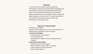 CT Contrast Media (Definition, Types, Role, Dose, Administration ...