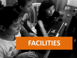 CURRICULUM 
Local curriculum (UPSR) provided by UNHCR Mainly English medium of instruction Subjects taught: English, Math, Science, Art, Computer Literacy 
FACILITIES  