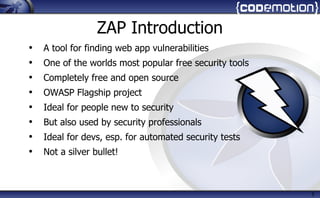 Security Testing with OWASP ZAP in CI/CD - Simon Bennetts - Codemotion ...