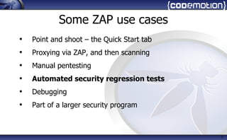 Security Testing with OWASP ZAP in CI/CD - Simon Bennetts - Codemotion ...
