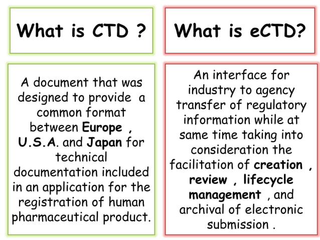Common Technical Document Vs Electronic Common Technical Document Pptx