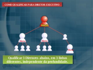 COMO QUALIFICAR PARA DIRETOR EXECUTIVO Qualificar 3 Diretores abaixo, em 3 linhas diferentes, independente da profundidade.  Diretor Diretor Diretor 