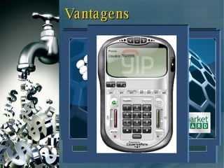 Website personalizado para desenvolvimento do seu negócio Softphone para telefonar a partir de seu PC (Telefone Virtual YIP) Ser dono de seu próprio negócio com ganhos ilimitados Cartão clubmaxi para descontos em produtos e serviços no Programa de Pontos. Cartão de saque Banco do Brasil/Visanet para recebimento dos Bônus. Vantagens 