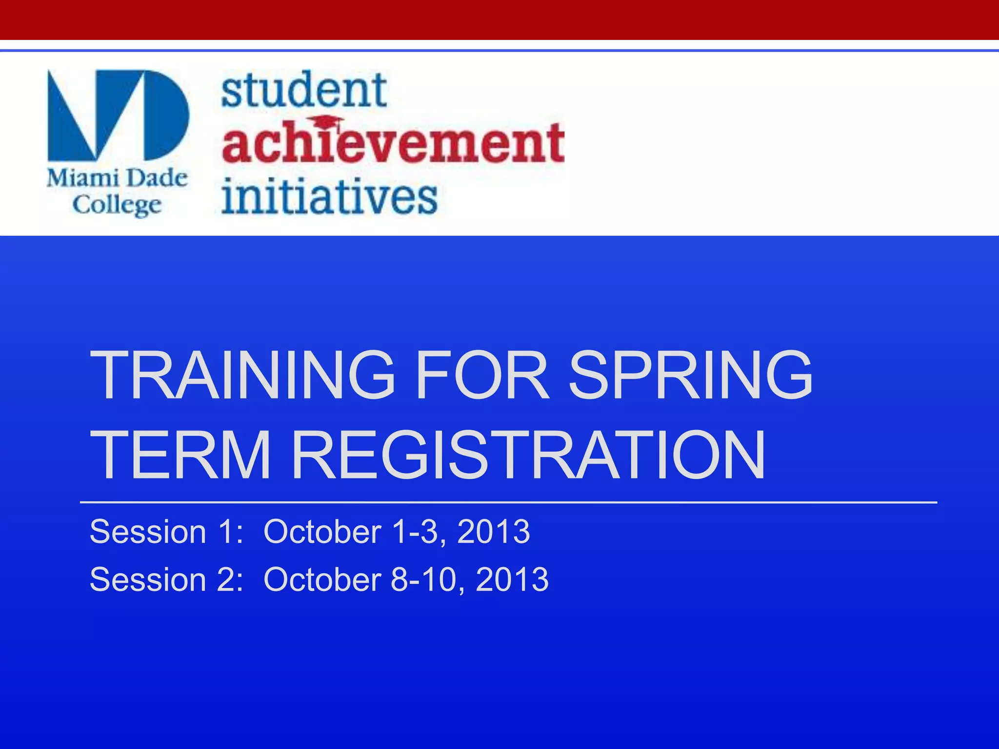 CTD0023b MDC Spring Registration and Advisement PPT