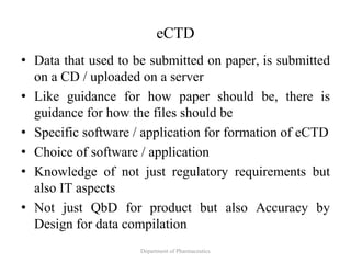 CTD AND ECTD common tecnical document and electroniic common technical ...