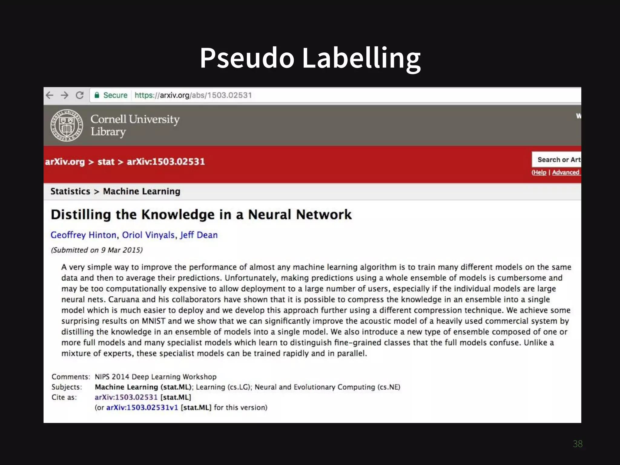 Pseudo Labelling
38
 